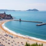 San Sebastián, La Concha-öböl: gyönyörű strand és városi panoráma
