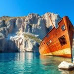A Navagio-öböl hajóroncsa Zakynthos gyönyörű táján