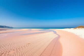 Elafonissi rózsaszín homok és sekély lagúnák Krétán