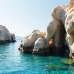 Mesés sziklacsatornák a Szerelmesek Csatornájánál Sidariban, Korfun.