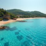 Thassos, Golden Beach, gyönyörű tengerpart és természet a Görögországban.
