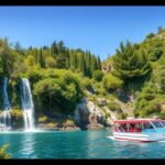 Hajókirándulás a Nidri vízesések mellett, Lefkada.