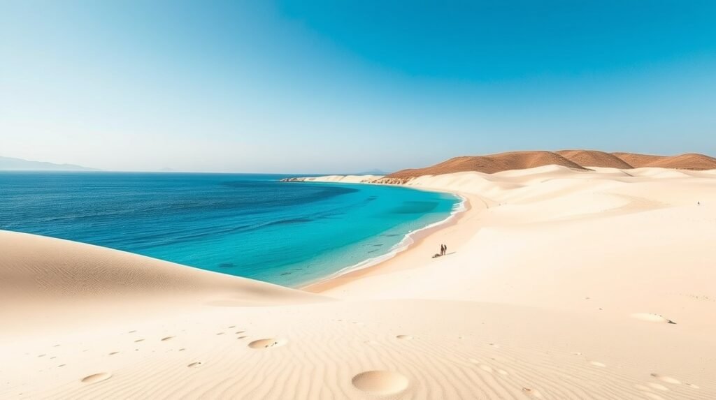 Agios Prokopios homokdűnék és türkiz tenger Naxoson