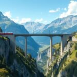 A Landwasser-viadukt Svájc gyönyörű táján átívelő híd.