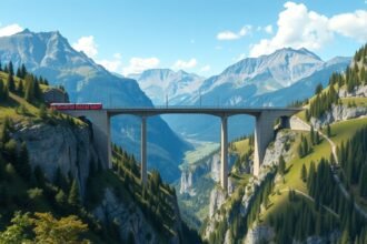 A Landwasser-viadukt Svájc gyönyörű táján átívelő híd.