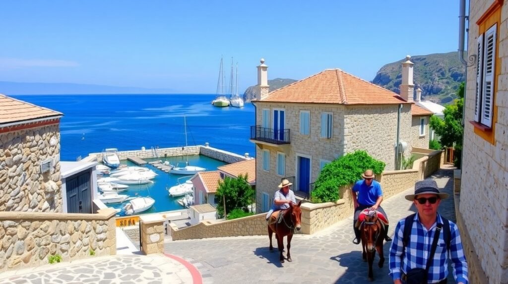 Autómentes közlekedés és gyönyörű táj Hydra szigetén