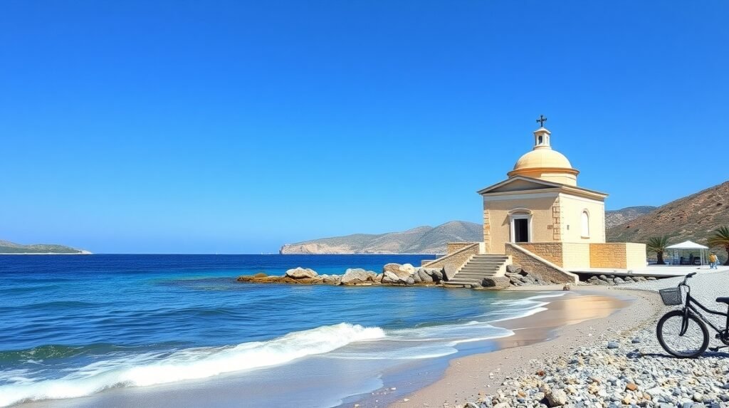 Kápolna Georgioupoliban a tengerparton, Kréta