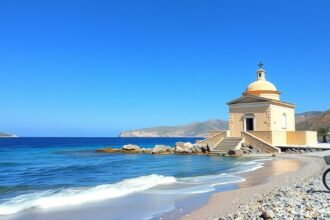 Kápolna Georgioupoliban a tengerparton, Kréta