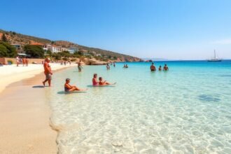 Tsilivi, Zakynthos: családi nyaralás sekély, kristálytiszta vízben