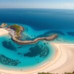 Voidokilia öböl, a Peloponnészosz smaragd színű homokos partjával.