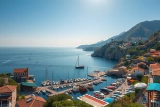 Gyönyörű nézet Neos Marmaras kikötőjéről Halkidikiben