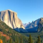 Yosemite völgy panorámája a Half Dome felé vezető úton.