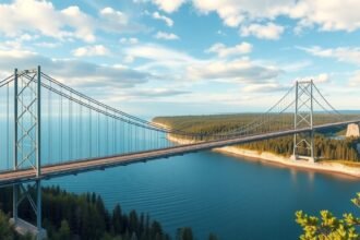 A lenyűgöző Charles Kuonen függőhíd panorámája Svájcban