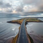 A Passage du Gois út a Noirmoutier-szigeten, Franciaországban.