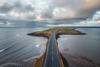 A Passage du Gois út a Noirmoutier-szigeten, Franciaországban.