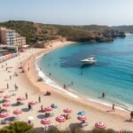 Le Lavandou gyönyörű tengerpartjának panorámája