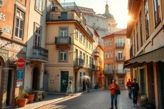 Lisszabon Alfama negyedének színes sikátorai és épületei