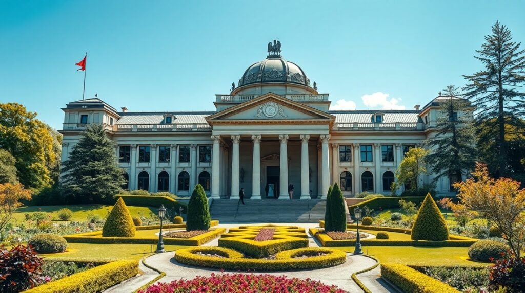 Ny Carlsberg Glyptotek épülete Koppenhágában gyönyörű kertekkel