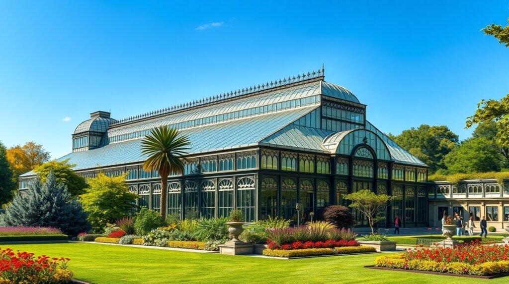 Koppenhága Botanikus Kert üvegháza trópusi növényekkel