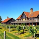 A Lille Gadegård borászat Aakirkebyben, dán szőlőültetvényekkel.