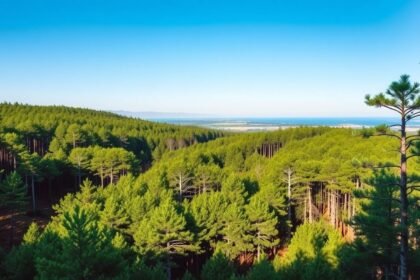 Almindingen erdő Aakirkebyben, Dánia gyönyörű természete