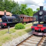 Régi mozdonyok az Aakirkeby vasúti múzeumban, Bornholm