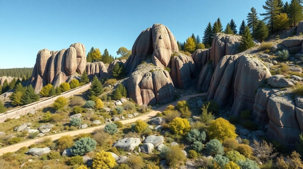 Klintebakken sziklái Aakirkebyben, Dánia - földtani különlegességek