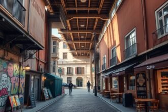 LX Factory Lisszabon hipszter negyed, régi gyárépületek, kávézók és street art