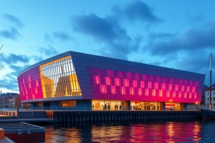 Aaalborg Musikkens Hus lenyűgöző modern építészete a Limfjord partján