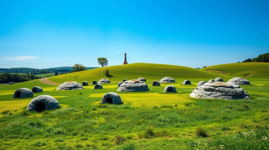 Lindholm Høje viking temető Dánia zöld dombjai alatt