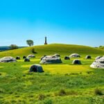 Lindholm Høje viking temető Dánia zöld dombjai alatt