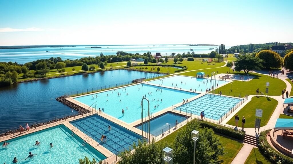 Vestre Fjordpark szabadtéri fürdő Aalborg városában