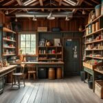 Bindeballe Købmandsgård régi szatócsbolt belső tere