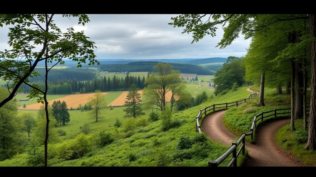 Festői túraútvonal a Gyttegård ültetvény közelében Billundban