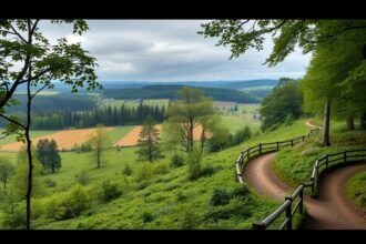 Festői túraútvonal a Gyttegård ültetvény közelében Billundban