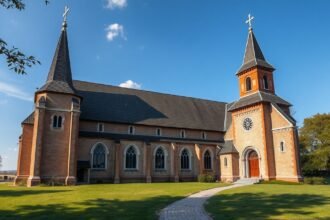 A Varnæs templom Blåkrogban, Dánia – történelmi építészet.