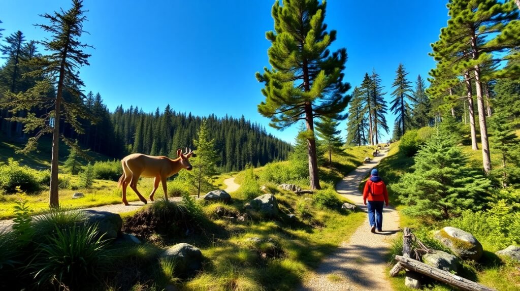 Erdői túra Blåkrog közelében, Jørgensgård erdő útvonalain