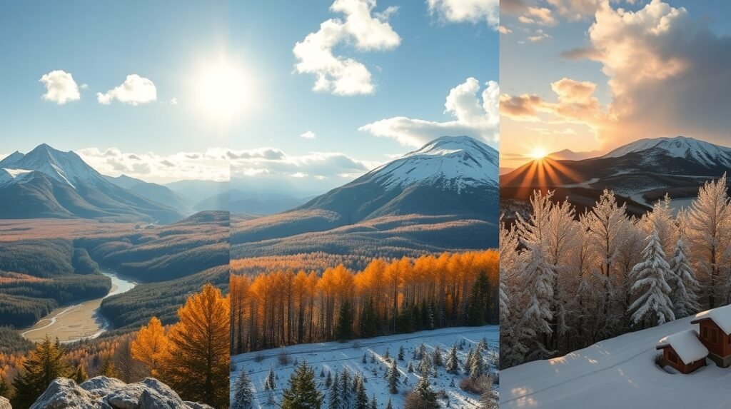Blåkrog időjárása különböző évszakokban, lenyűgöző tájak.