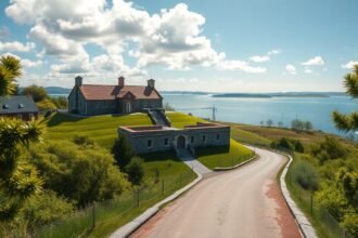 A Korsør erőd környezete Boeslunde közelében, gyönyörű tengerparti kilátással.