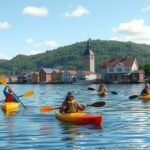 Kajakozás a Skælskør-fjordban Boeslunde közelében, Dánia