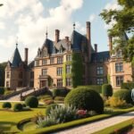 A Holsteinborg kastély gyönyörű kertje Boeslundban, Dánia.