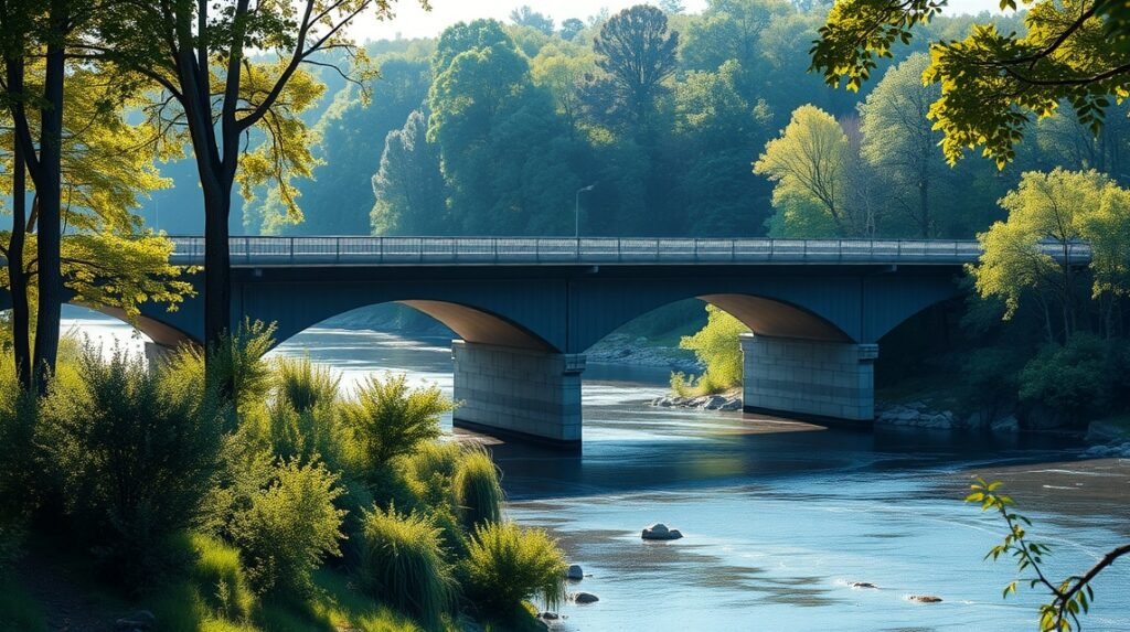 Vasebro híd Boeslunde gyönyörű természetes környezetben