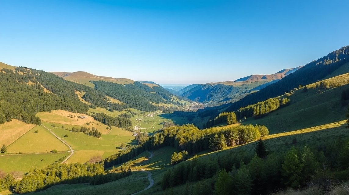 Panorámás kilátás a Fosdalen völgyre Brovst közelében, Dánia.