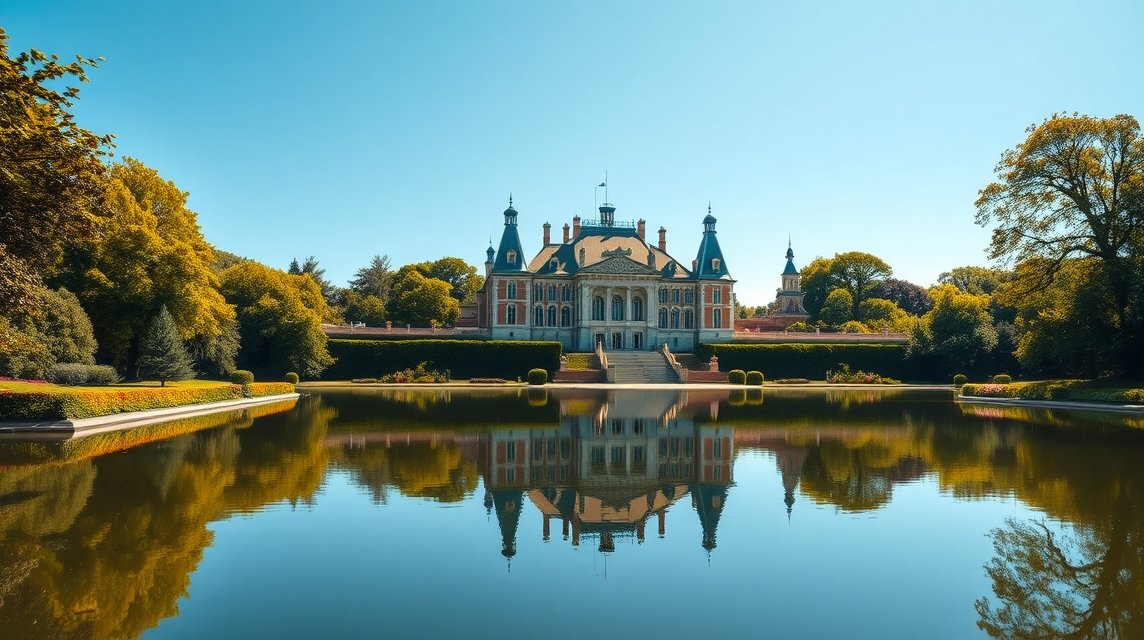 Frederiksborg kastély a tóparton, Hillerødban