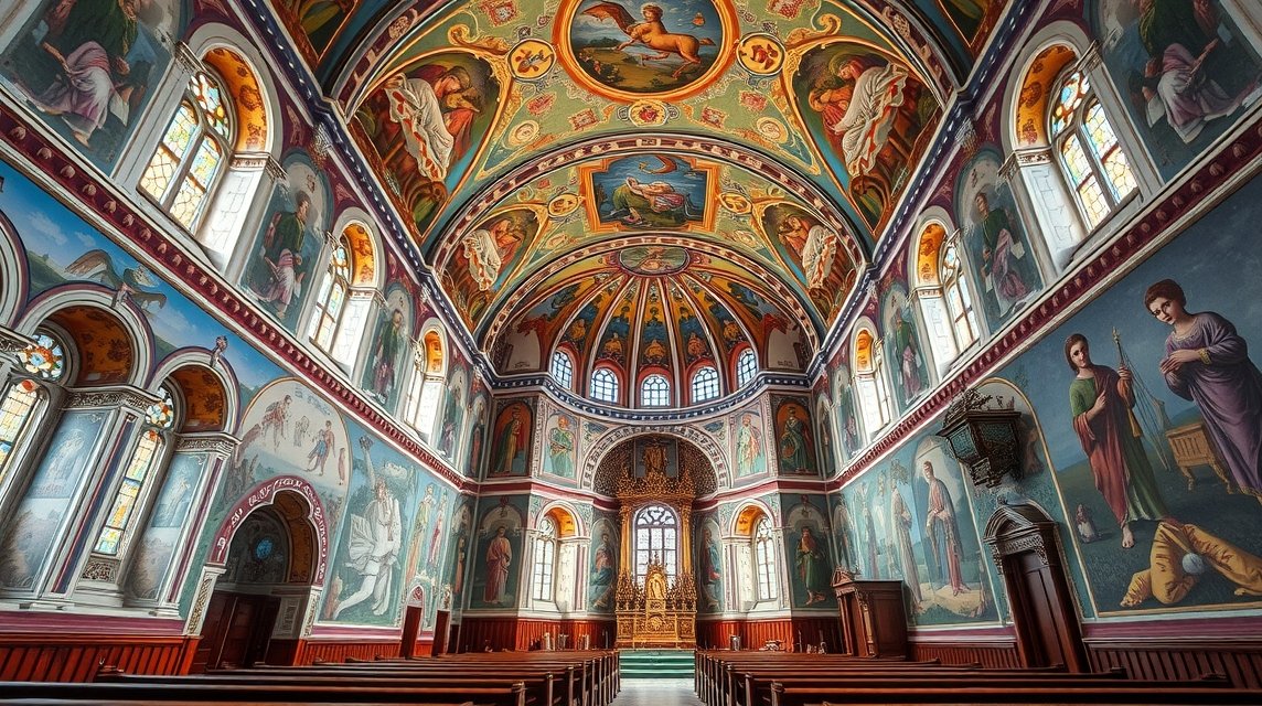 Vor Frue Kirke freskói Skive templom belsejében, Dánia