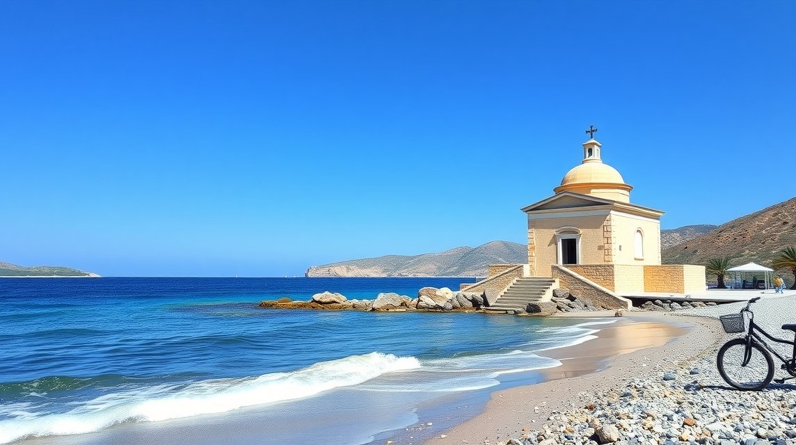 Kápolna Georgioupoliban a tengerparton, Kréta