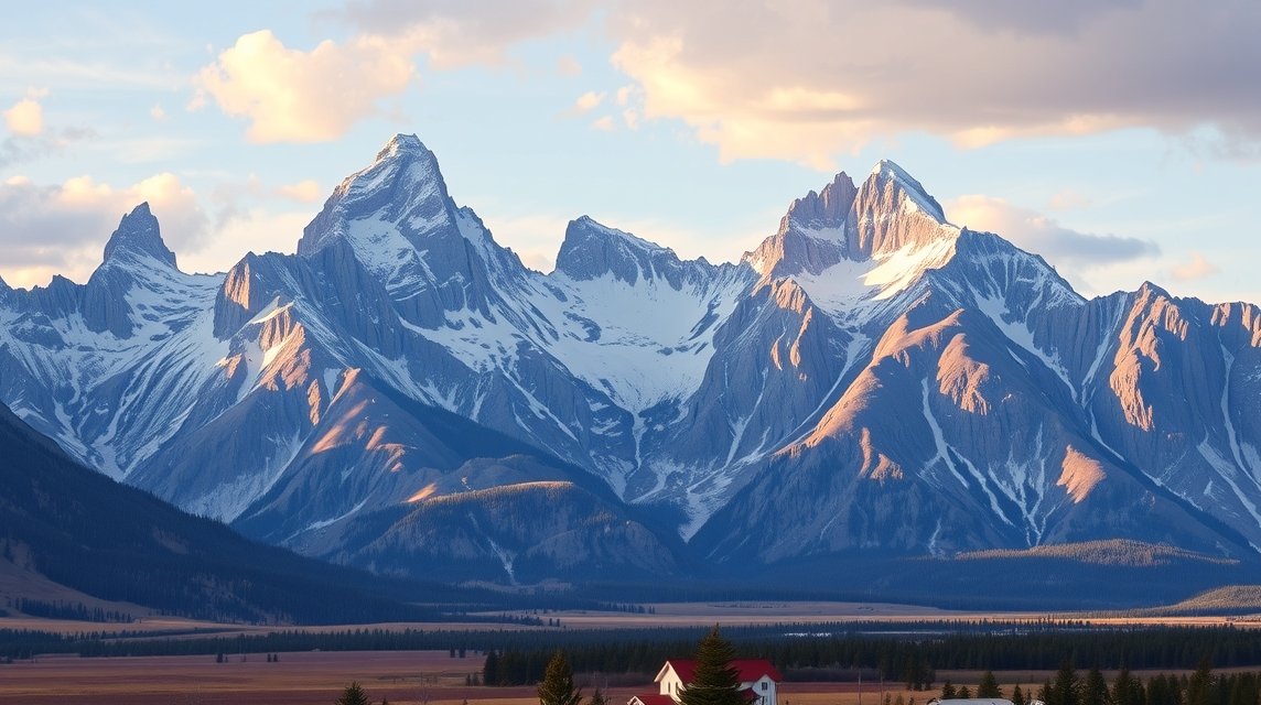 Grand Teton hegycsúcsok és vidéki táj a Yellowstone mellett