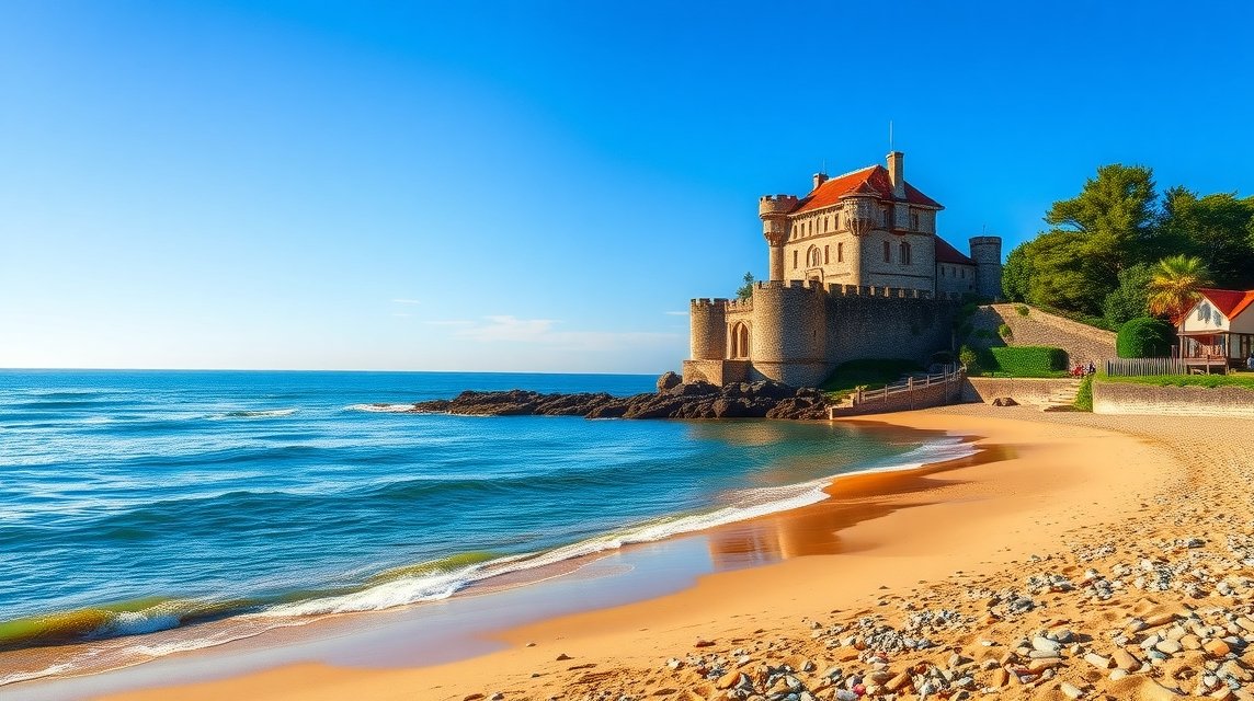 A gyönyörű kastély Hendaye homokos partján a spanyol határ közelében.