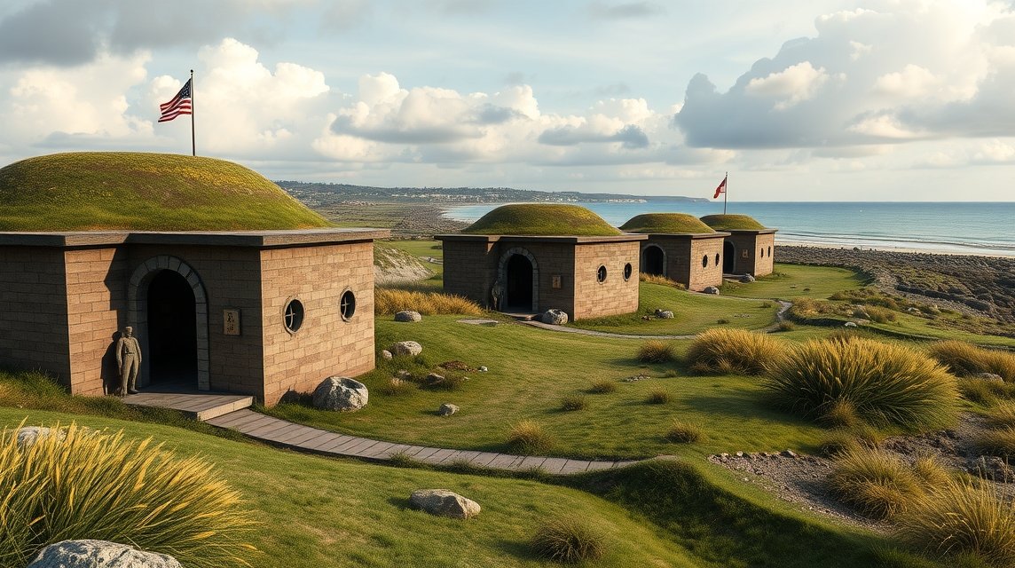 Hirtshals Bunkermúzeum bunkerei tengerre néző kilátással.