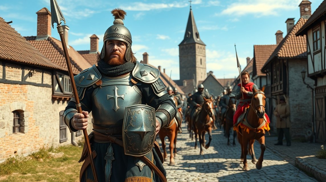 Középkori jelenet Kalundborgban, keresztes hadjáratok idején